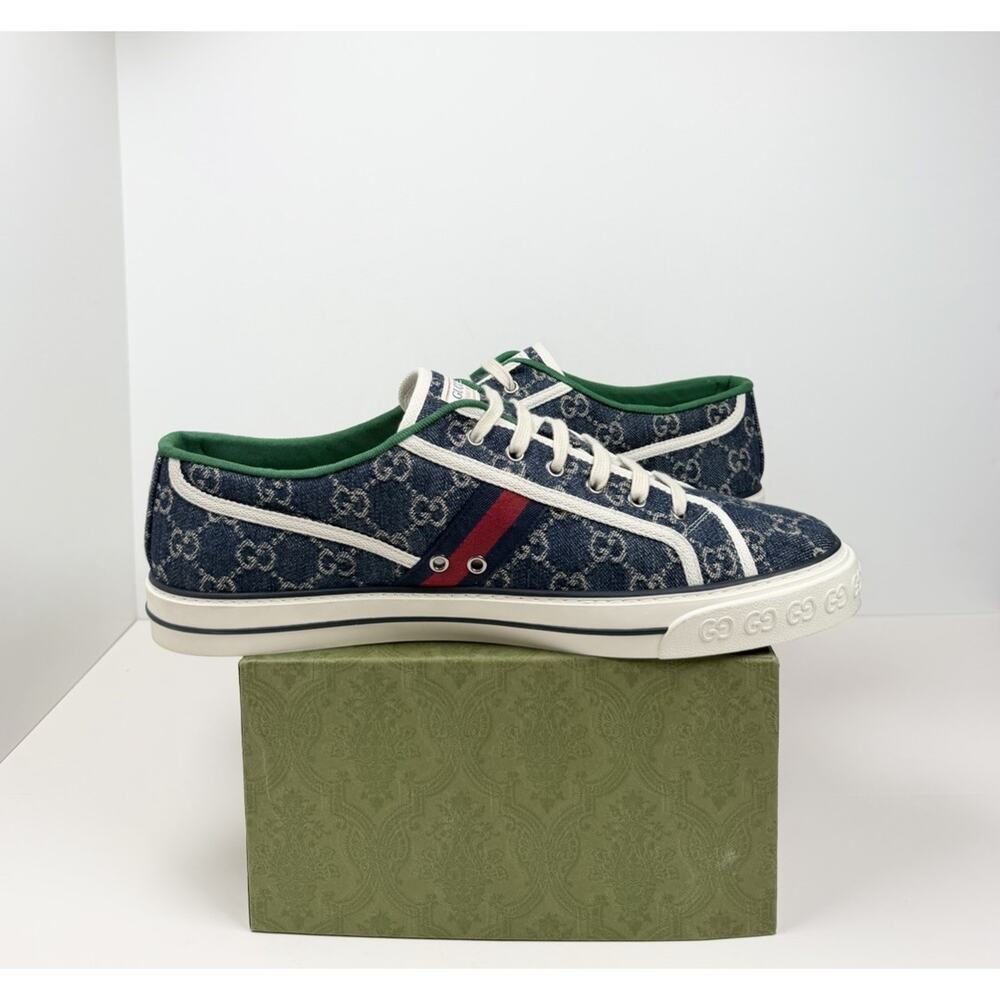 Size 16G/16.5US - Gucci Tennis 1977 Blue Denim Sneakers💙 NEW/RETAIL $750! - Picture 6 of 11
